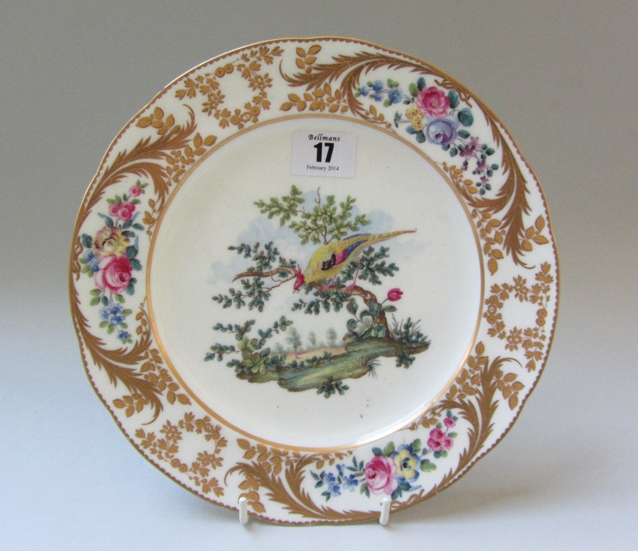 Appraisal: A Sevres ornithological plate the porcelain th century probably later