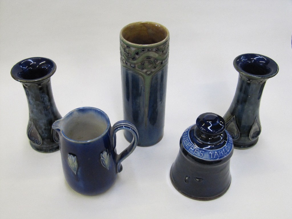 Appraisal: Five pieces of Doulton stoneware to include 'Schweppes Table Wasters'