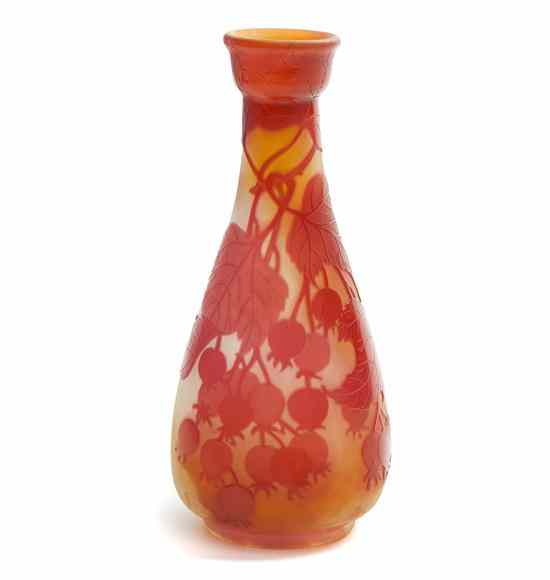 Appraisal: A Galle Cameo Glass Vase of tapering form decorated with