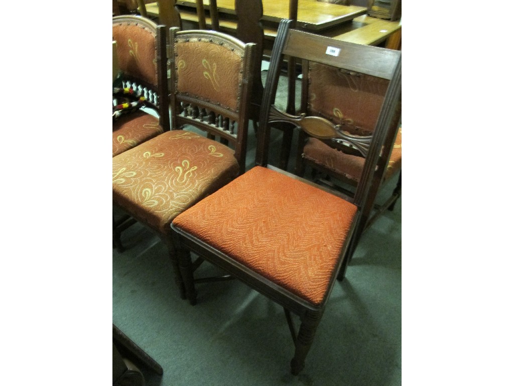 Appraisal: Victorian dining chair and a set of four dining chairs