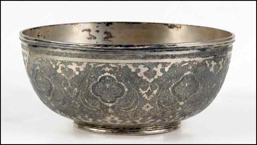 Appraisal: PERSIAN SILVER BOWL ''x '' Provenance The Collection of G