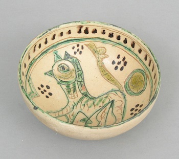 Appraisal: A Nishapur Glazed Bowl with Bird-Horse Figure Persian ca th