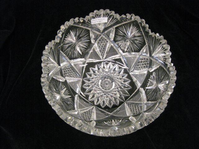 Appraisal: Brilliant Period Cut Glass Bowl starburst with feathered star variation