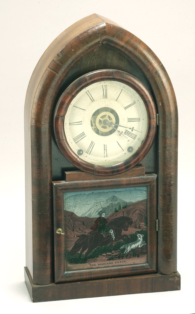 Appraisal: ANSONIA EIGHT-DAY BEEHIVE SHELF CLOCK American th CenturyLower glass tablet