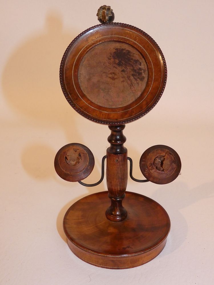 Appraisal: ANTIQUE POCKET WATCH HOLDER th century walnut pocket watch holder