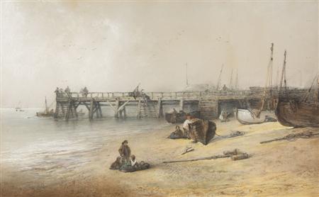 Appraisal: EDWARD ROBERT SMYTHE - FIGURES AND BOATS ON YARMOUTH BEACH