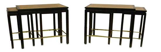 Appraisal: Edward Wormley for Dunbar nesting tables two sets of three