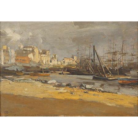 Appraisal: Giorgio Belloni Italian - Harbor Scene Estimate -