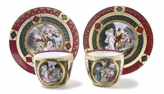 Appraisal: A Set of Four Royal Vienna Porcelain Articles comprising a