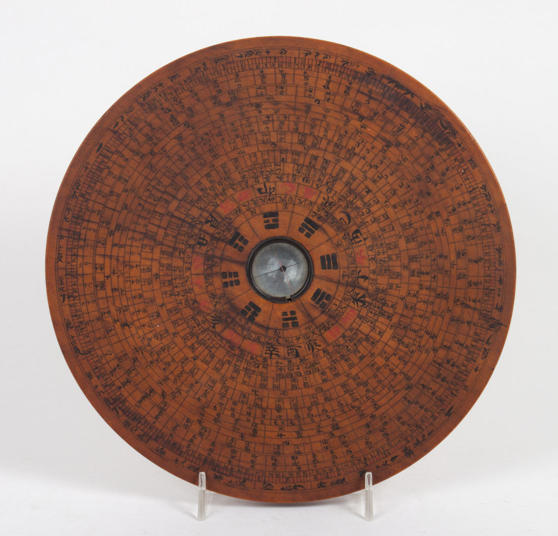 Appraisal: Japanese decorated wood astrology board th century circular form with