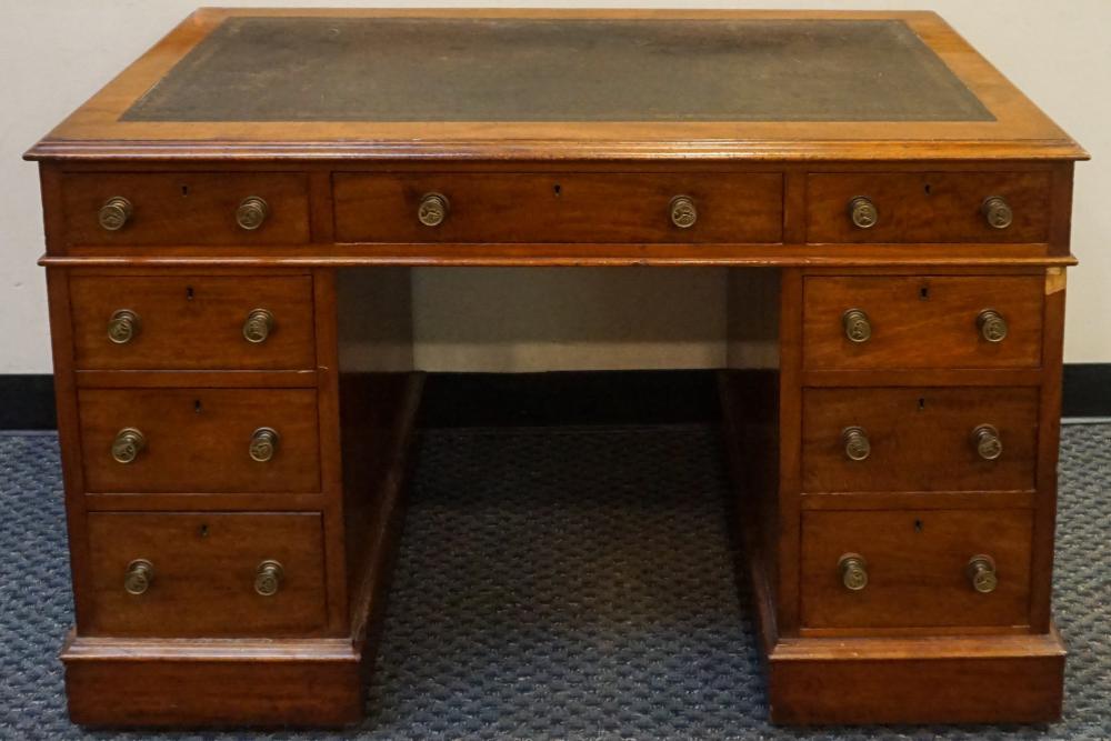 Appraisal: Georgian Style Mahogany Two Pedestal Desk x x in x