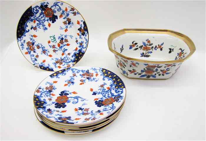 Appraisal: SET OF SIX ENGLISH PLATES AND A FRENCH BOWL pieces