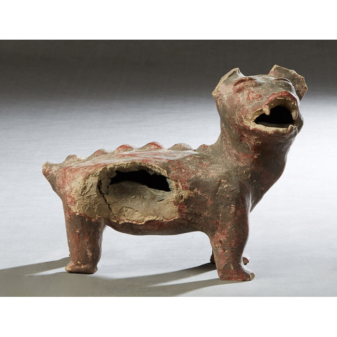 Appraisal: Pre-Columbian Pottery Figure of a standing dog H - in