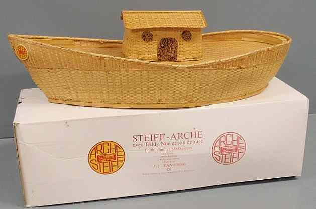 Appraisal: Large Steiff basket woven Noah's Ark with the original mint