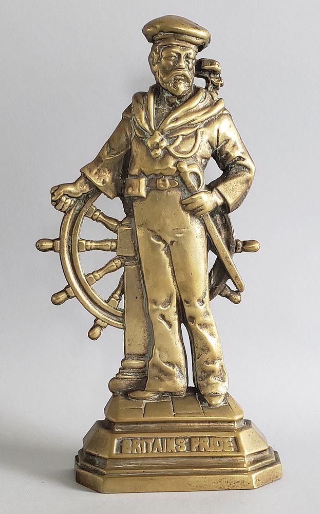 Appraisal: th Century Brass Mariner Sailor Figural Doorstop Britains Pride th