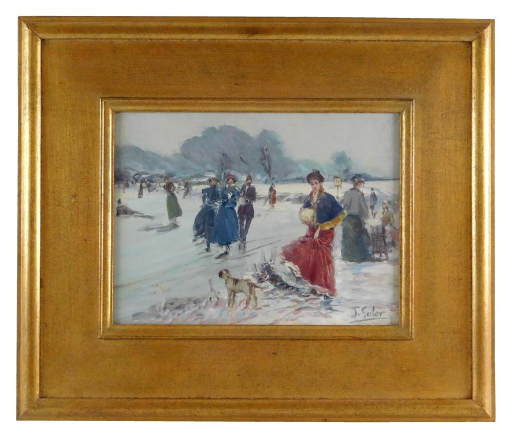 Appraisal: Juan Soler Spanish - Untitled oil on canvas signed lower