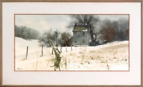 Appraisal: Philip Duane Jamison Jr American b watercolor winter landscape with