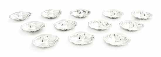 Appraisal: A Set of Twelve American Sterling Silver Nut Dishes each