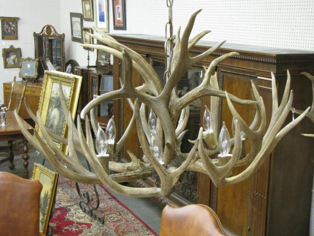 Appraisal: Vintage Mule Deer Hanging Chandelier approximately '' high and ''