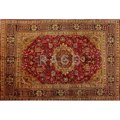 Appraisal: TABRIZ Wool area rug Persia th c Label x Condition