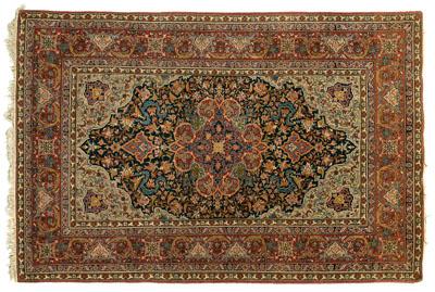 Appraisal: Very fine Kashan rug elaborate central medallion on dark blue