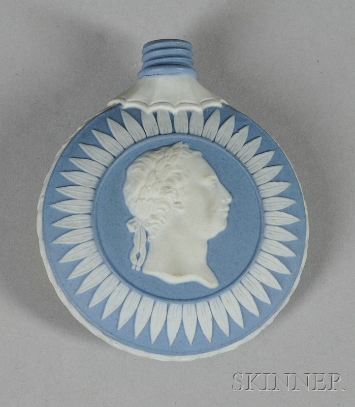 Appraisal: Wedgwood Solid Light Blue Jasper Perfume Bottle England c applied