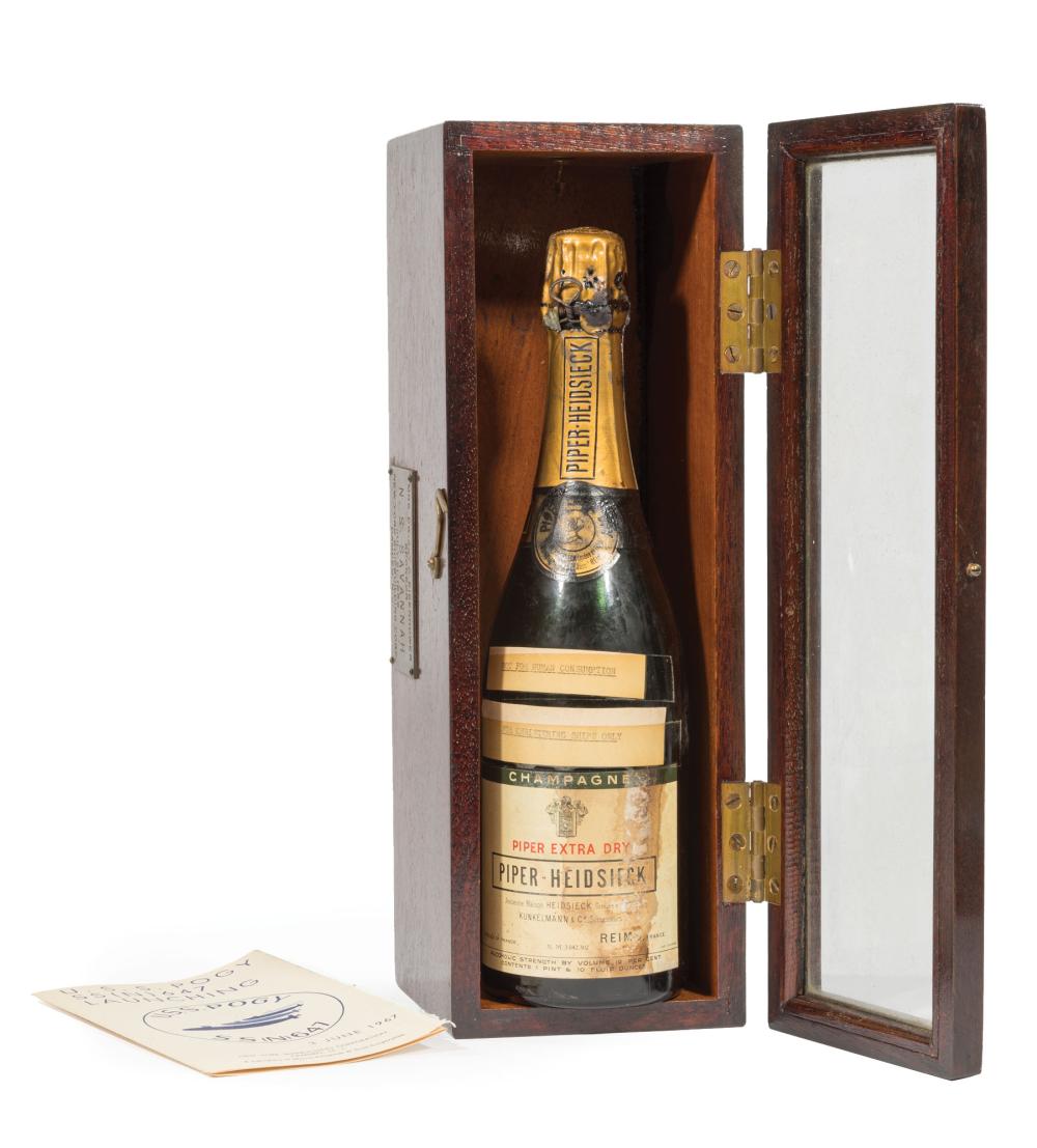 Appraisal: Mamie Eisenhower Christening Champagne Bottle for the N S Savannah