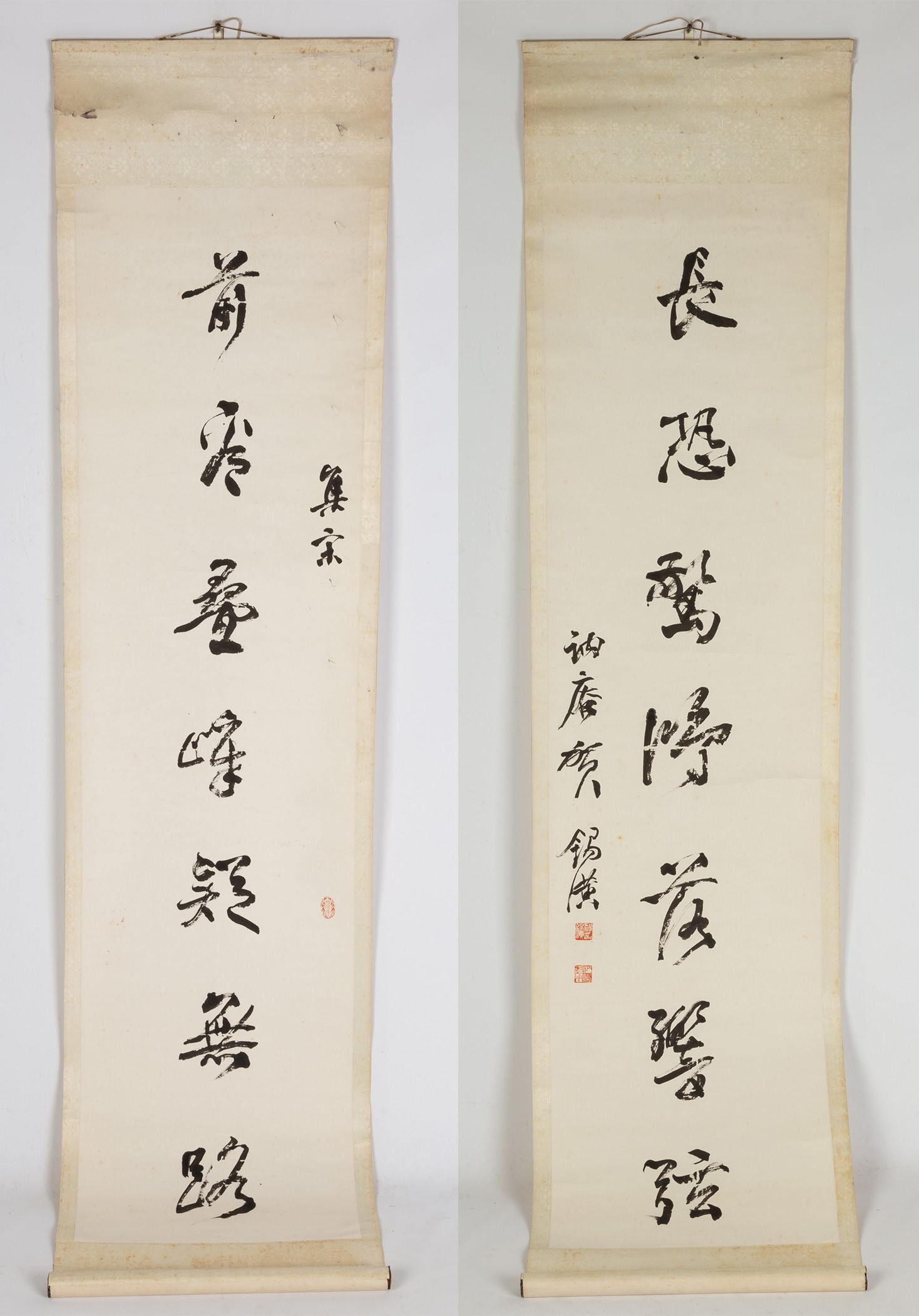 Appraisal: CHINESE HANGING SCROLLS painting on paper