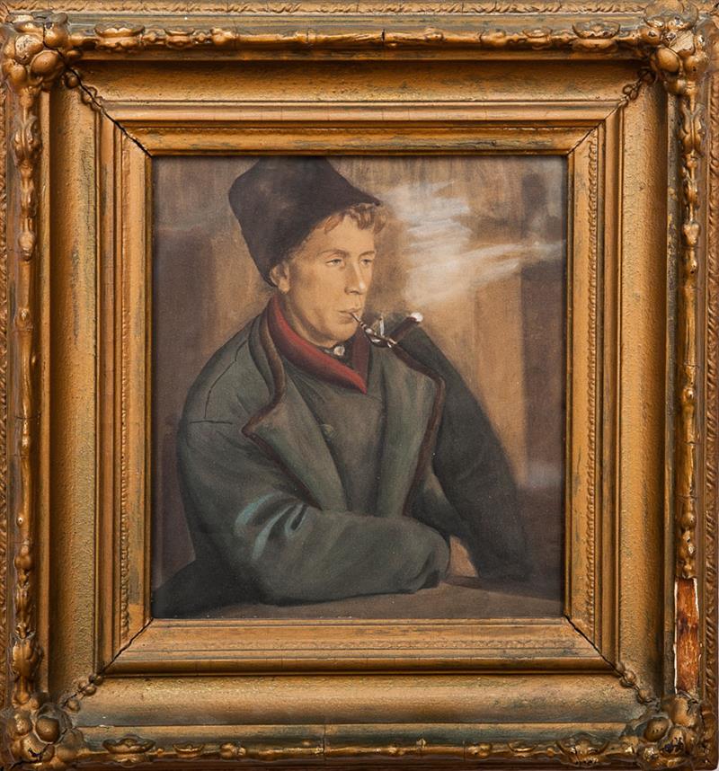 Appraisal: Attributed to Marcia Oakes Woodbury - Man Smoking a Pipe