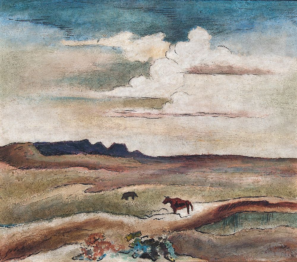 Appraisal: Thomas Hart Benton Untitled Western Landscape Study THOMAS HART BENTON