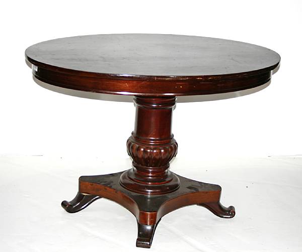 Appraisal: A Neoclassical mahogany center table first quarter th century height