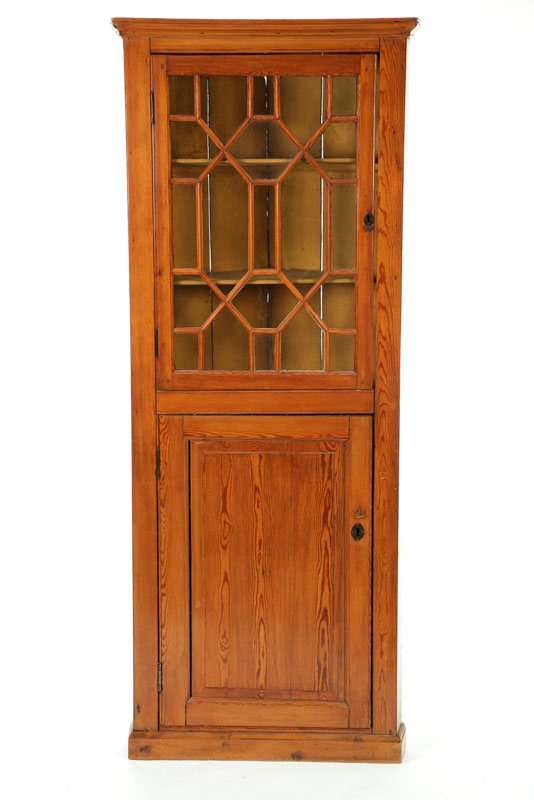 Appraisal: CORNER CUPBOARD American st half- th century pine One-piece small