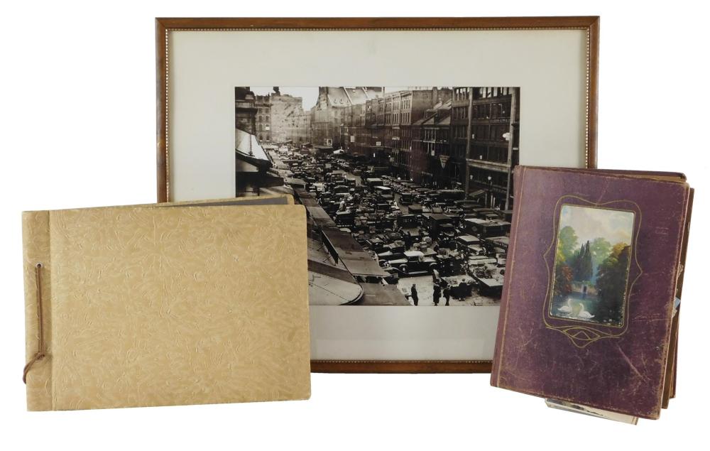 Appraisal: EPHEMERA Two photo album and a framed early photograph details