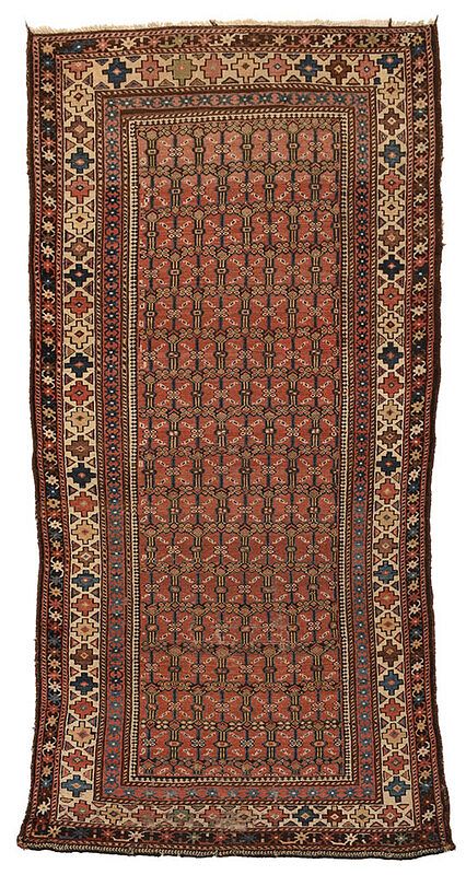 Appraisal: Caucasus Gallery Rug early th century red field with trellis