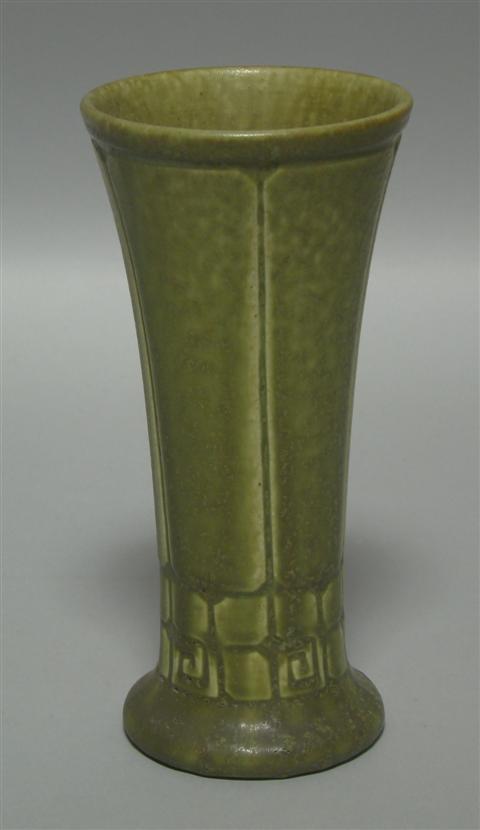 Appraisal: ROOKWOOD MATTE GREEN VASE Impressed D and date of tapering