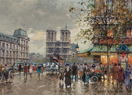 Appraisal: ANTOINE BLANCHARD French - Notre Dame from the Place Saint