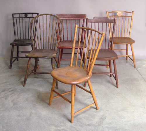 Appraisal: Six Pennsylvania windsor chairs th c