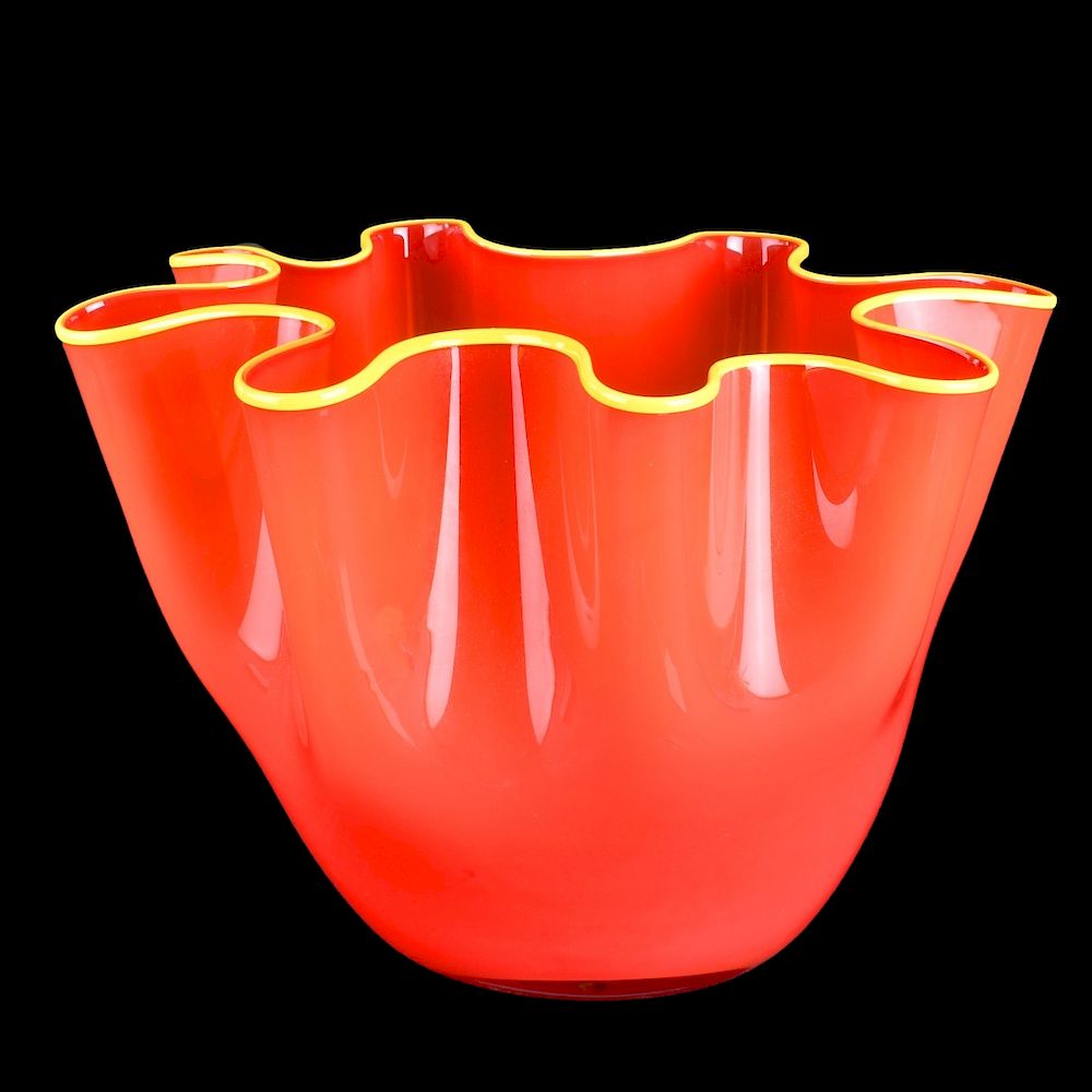 Appraisal: John Burchetta Art Glass Vase Contemporary John Burchetta Chihuly Style