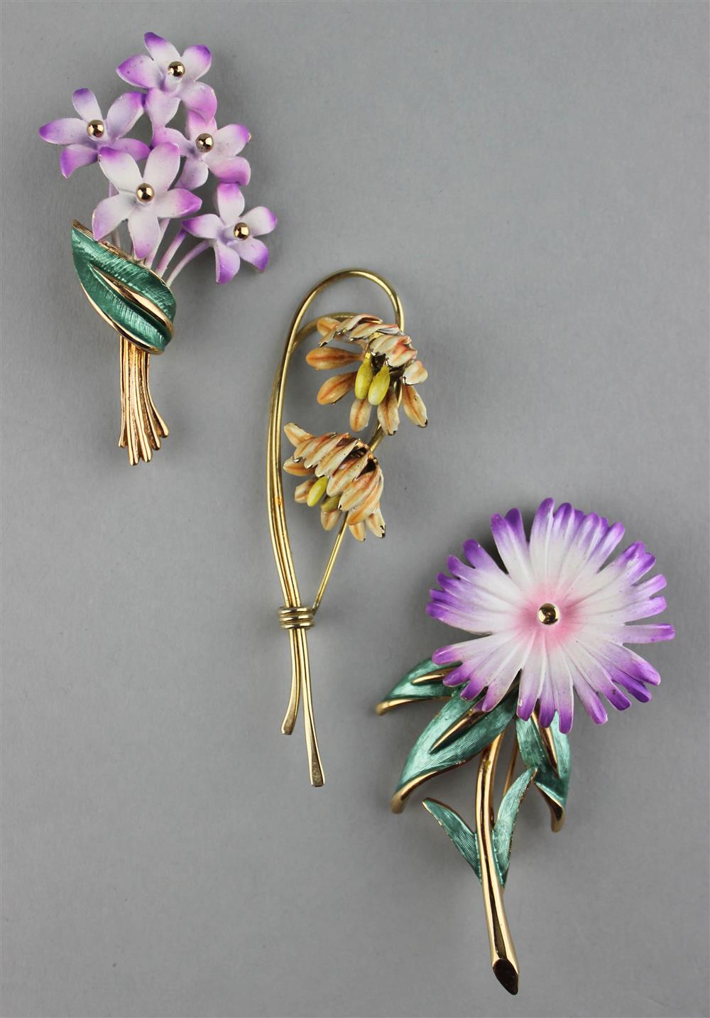 Appraisal: HOBE FLOWER OF THE MONTH PINS all pieces signed with