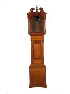 Appraisal: An early th century oak and mahogany longcase clock case