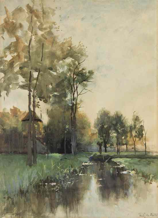 Appraisal: Fredericus Jacobus van Rossum du Chattel Dutch - Trees in