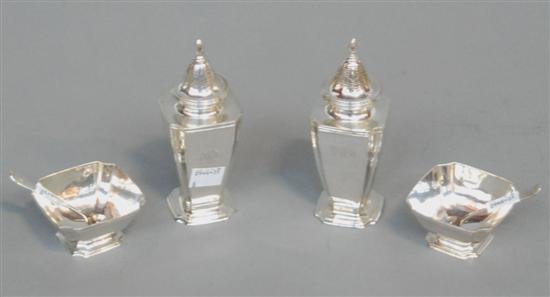 Appraisal: TIFFANY CO STERLING SILVER SALT AND SHAKER SET Georgian style