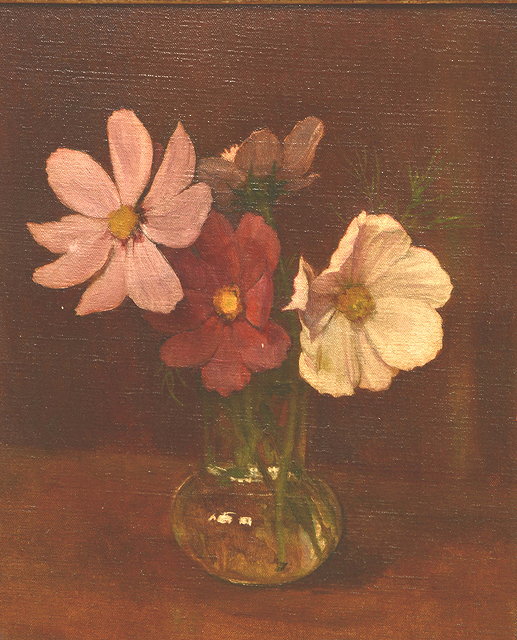 Appraisal: CIRCLE OF GEORGE CLAUSEN - Still life of flowers in