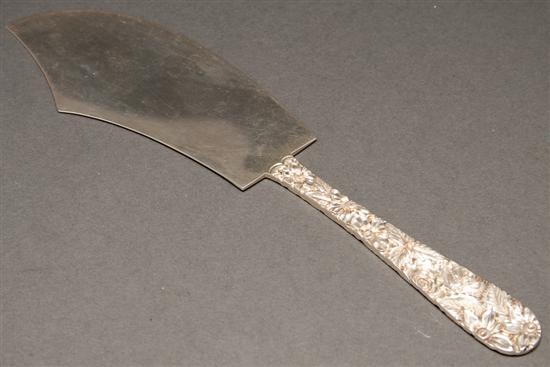 Appraisal: American repousse silver cake knife Jacobi Jenkins Baltimore circa flat