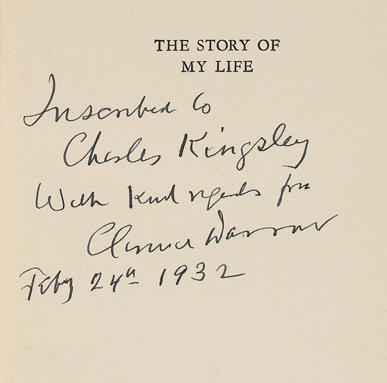 Appraisal: DARROW CLARENCE The Story of My Life Signed and Inscribed