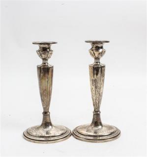 Appraisal: A Pair of American Silver Candlesticks Gorham Mfg Co Providence