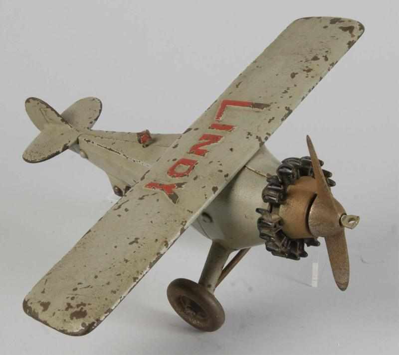 Appraisal: Cast Iron Hubley Lindy Airplane Toy Description American Medium size