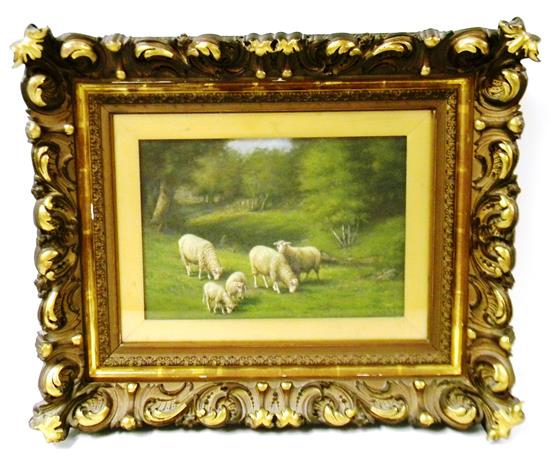 Appraisal: Franklin C Courter American - oil on canvas depicting sheep