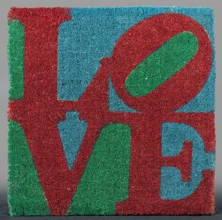 Appraisal: Robert Indiana - Love th c woven sisal doormat H