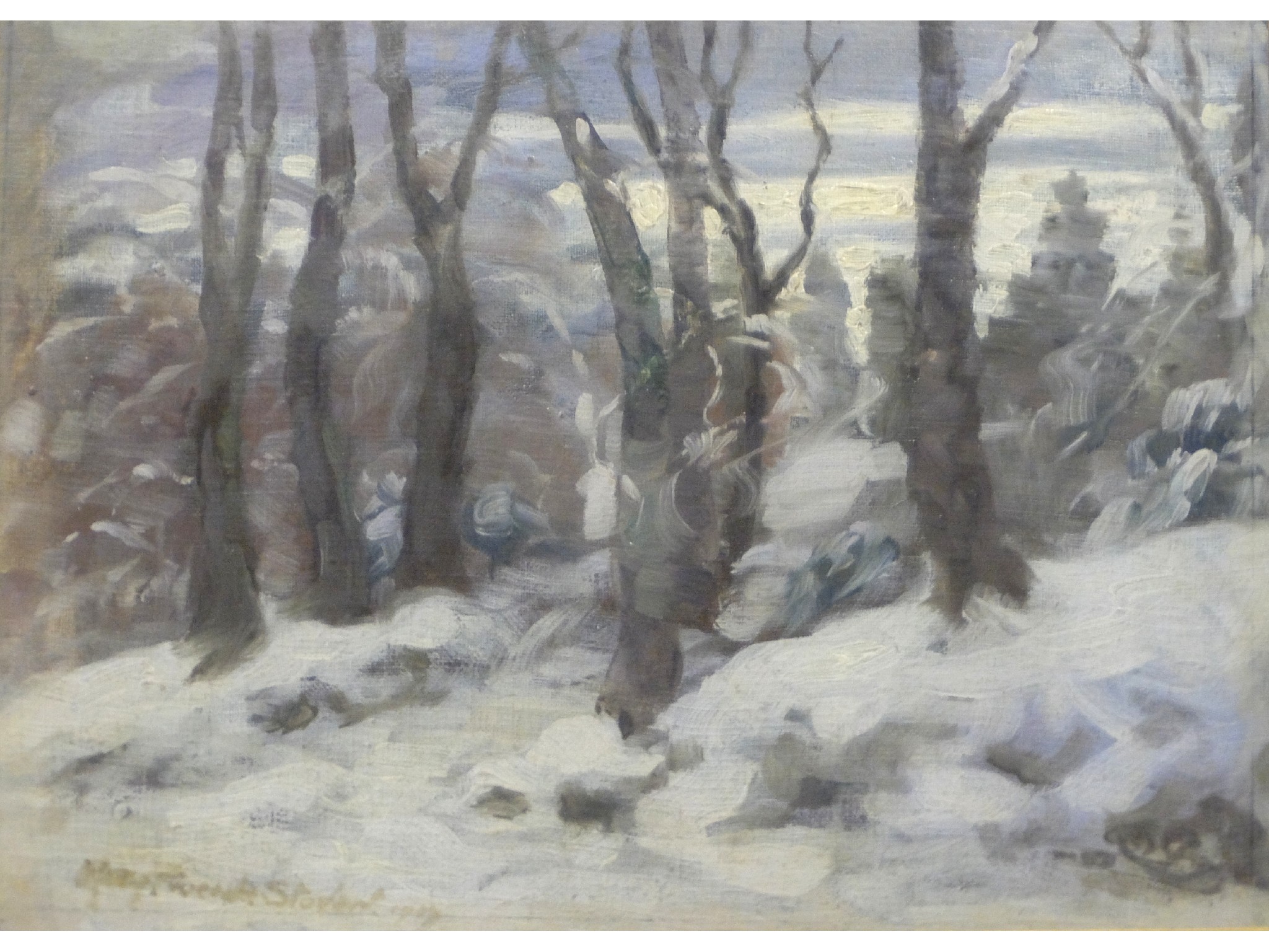 Appraisal: MARY TWEEDIE OLIVER STODART Scottish Fl - WOODLAND IN WINTEROil